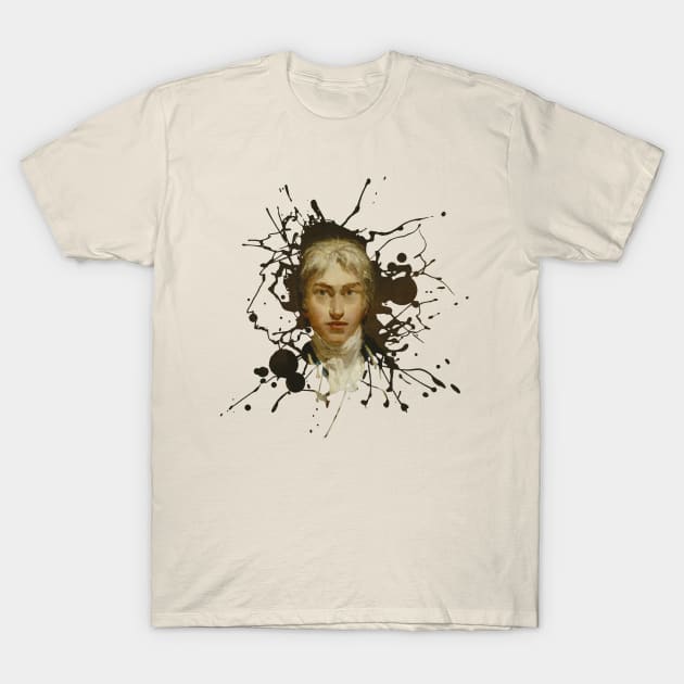 JMW Turner Artist Portrait Paint Splat T-Shirt by y30artist